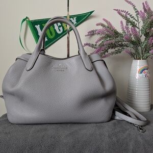 Kate Spade Gray Pebble Large Dumpling Satchel